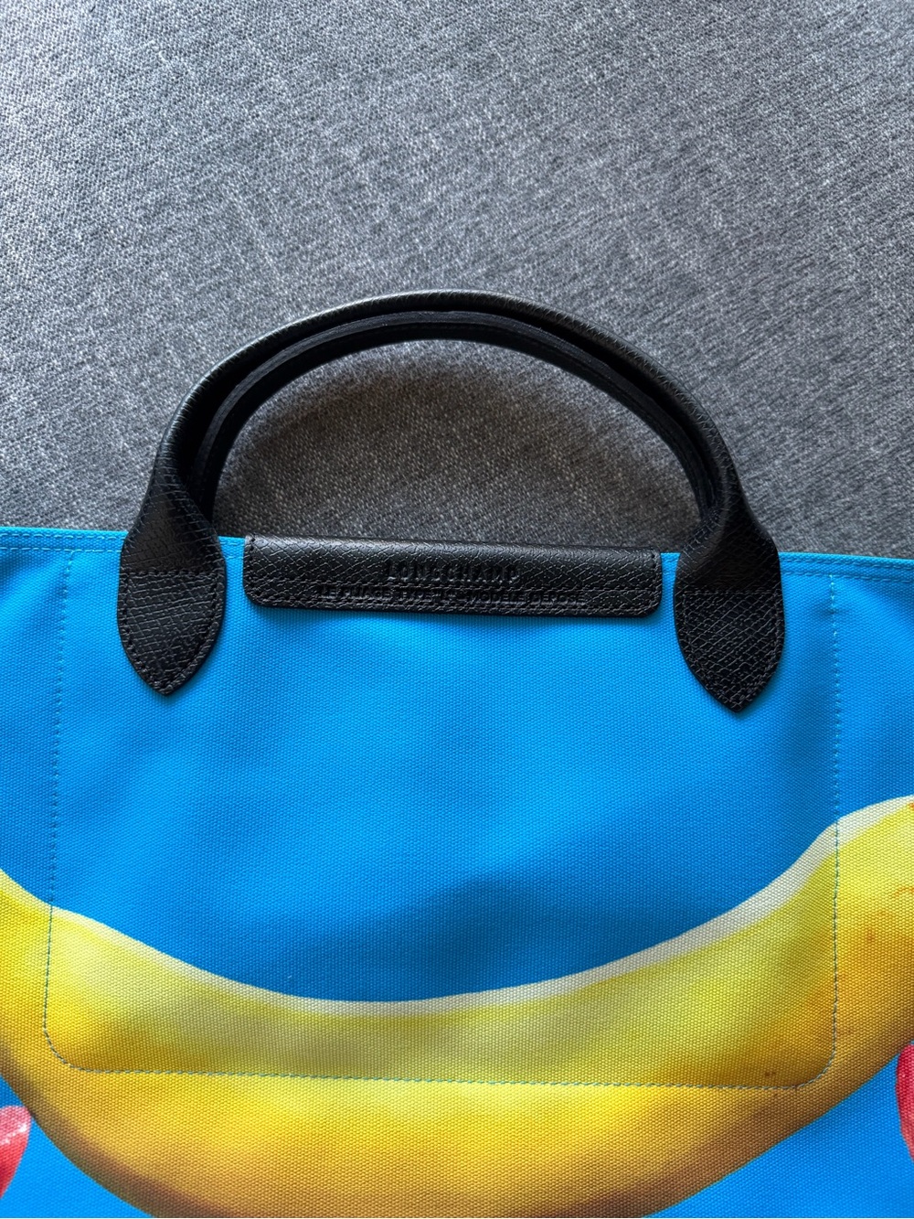Longchamp Blue Banana Graphic Tote Bag - Picture 3 of 9